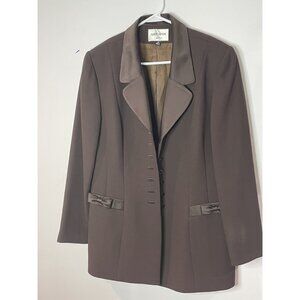 Vtg 80’s Albert Nipon Blazer Suits Brown Size 14